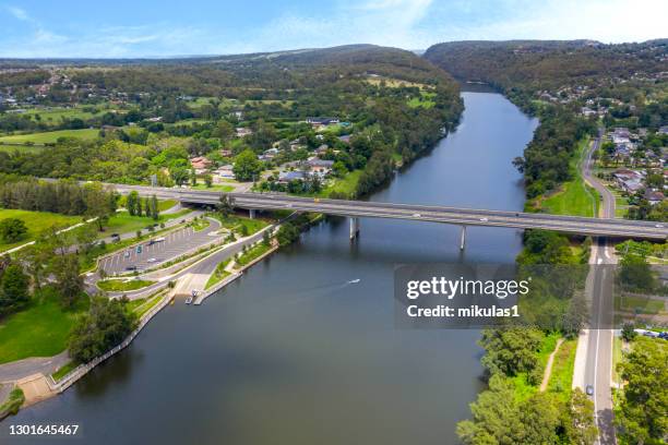 mooney mooney bridge, nsw, australië - penrith new south wales stockfoto's en -beelden