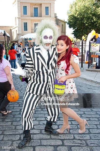 Actress Ariana Grande and Beetlejuice attend Camp Ronald McDonald For Good Times' 19th Annual Halloween Carnival at Universal Studios on October 23,...