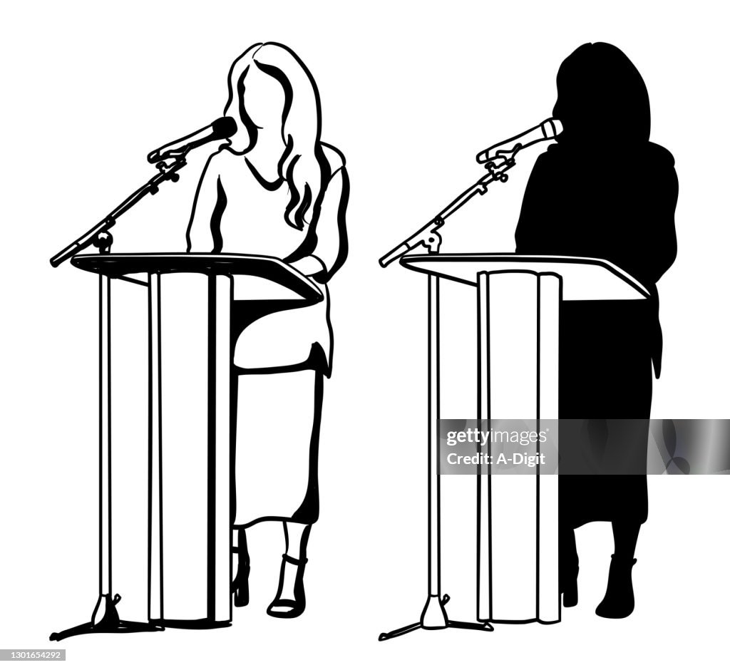Conferenze online di discorso pubblico Silhouette