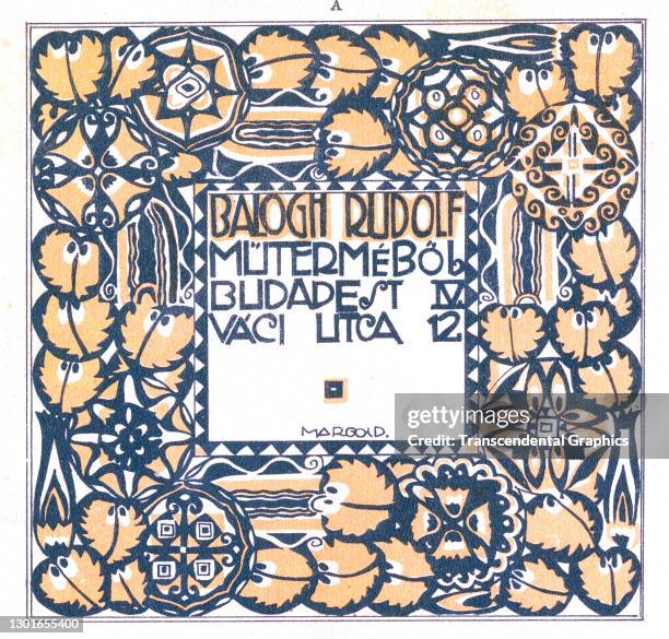 Lithographic plate features a border design around the address of the Balogh Rudolf photo studio, 1928. It appeared in a 'to-the-trade' periodical,...