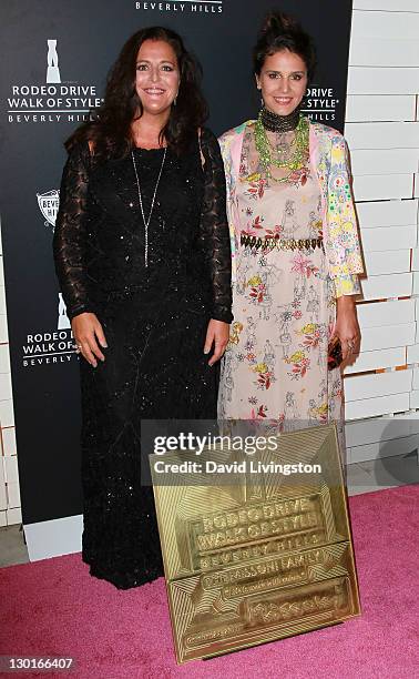 Angela Missoni and Margherita Missoni attend the Rodeo Drive Walk of Style Award event honoring Iman and Missoni on October 23, 2011 in Beverly...