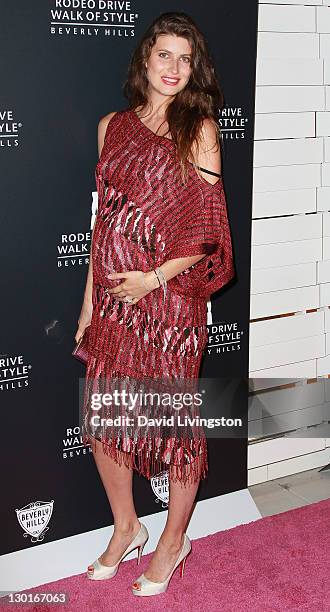 Model Michelle Alves attends the Rodeo Drive Walk of Style Award event honoring Iman and Missoni on October 23, 2011 in Beverly Hills, California.