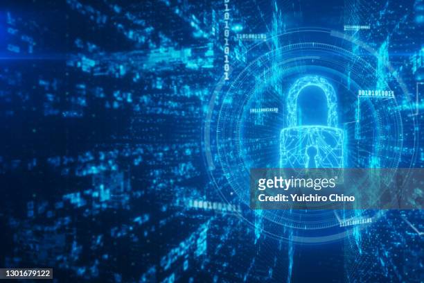 network security padlock - cybercrime stock-fotos und bilder