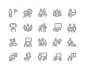 Line Business People Concept Icons