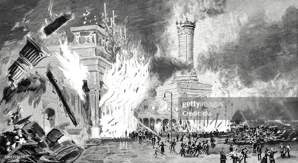 Big fire on the exhibition in Como, July, 8 - 1899