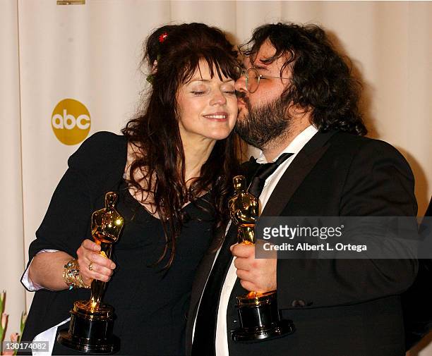 Fran Walsh and Peter Jackson, winners of Best Adapted Screenplay for "The Lord of the Rings: The Return of the King"