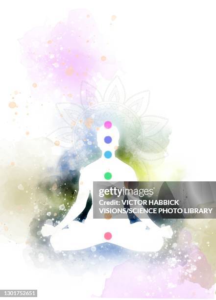 meditation, illustration - chakra 幅插畫檔、美工圖案、卡通及圖標