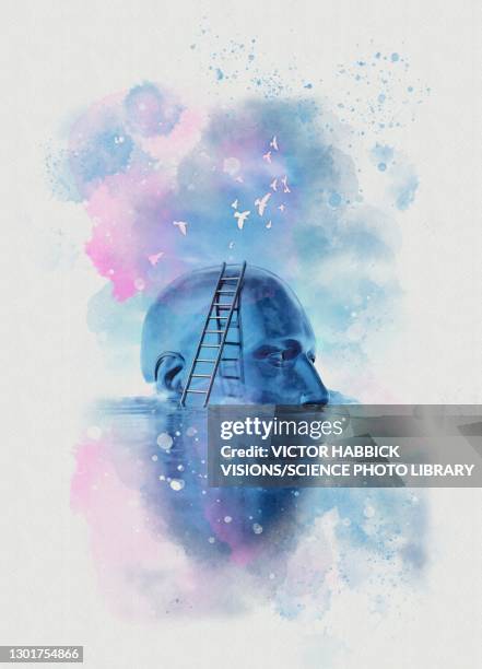 dreaming, conceptual illustration - sleep concept stock illustrations