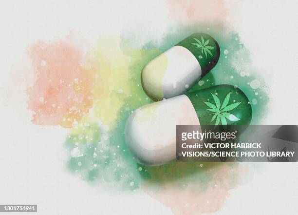 ilustrações de stock, clip art, desenhos animados e ícones de medical marijuana, conceptual illustration - narcotic