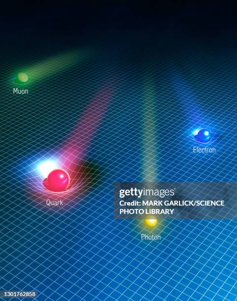 higgs field, conceptual illustration - quark stock illustrations