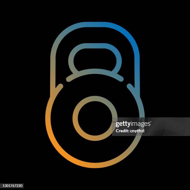 kettlebell line icon, outline vector symbol - kettlebell exercise stock illustrations