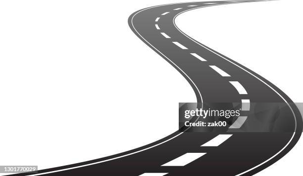 kurvenfahrendes straßen-timeline-konzept - fahrbahn stock-grafiken, -clipart, -cartoons und -symbole