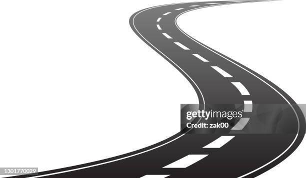 winding road timeline concept - country road stock illustrations