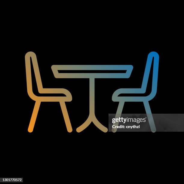 cafe line icon, outline vector symbol - empty restaurant table stock illustrations