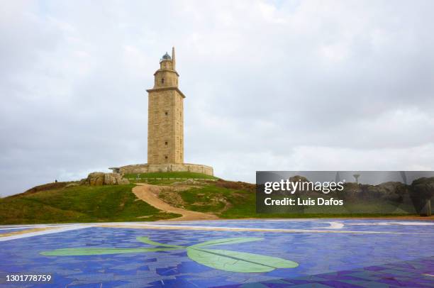 tower of hercules roman lighthouse - a coruña stock-fotos und bilder