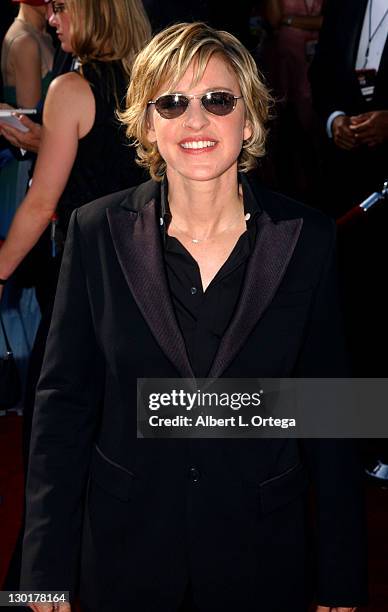 Ellen Degeneres during The 55th Annual Primetime Emmy Awards - Arrivals at The Shrine Theater in Los Angeles, California, United States.