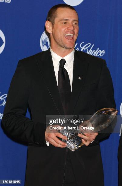 Jim Carrey during The 30th Annual People's Choice Awards - Press Room at Pasadena Civic Auditorium in Pasadena, California, United States.