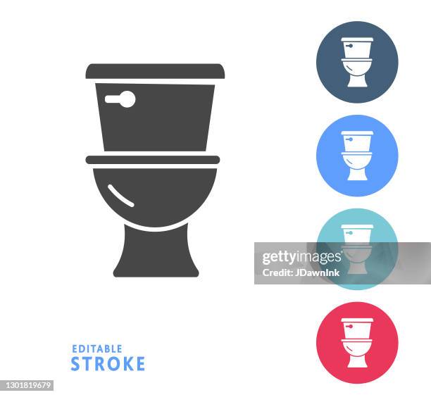 home efficiency toilet icon set with multi-colored circles - building efficiency stock illustrations