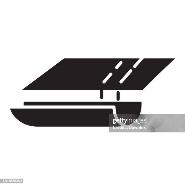 home efficiency gutter or eavestrough icon - solid 100% black fill - home improvement icons stock illustrations