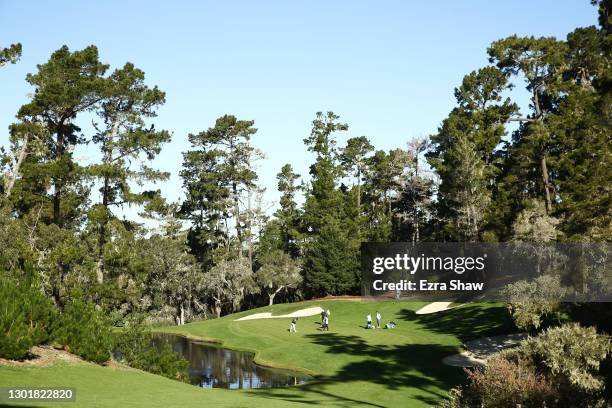Jordan Spieth of the United States putts on the 12th green during the second round of the AT&T Pebble Beach Pro-Am at Spyglass Hill Golf Course on...