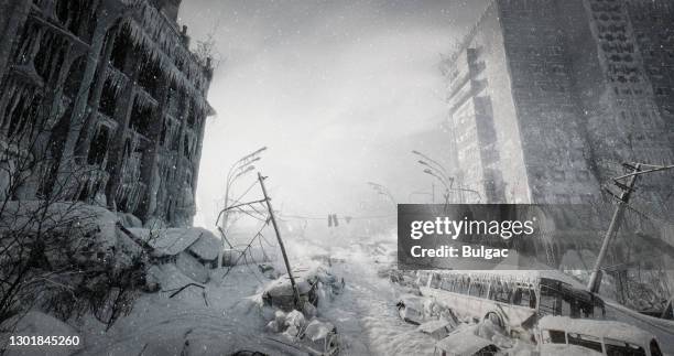 invierno nuclear - apocalipsis fotografías e imágenes de stock