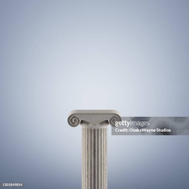 ancient decorative column against light background - column isolated stock pictures, royalty-free photos & images