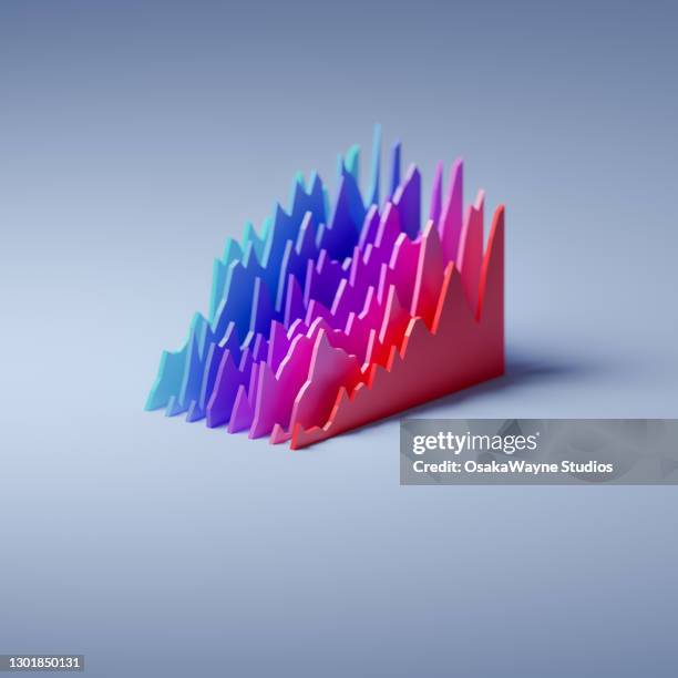 set of charts 3d illustration - 3d chart stock pictures, royalty-free photos & images