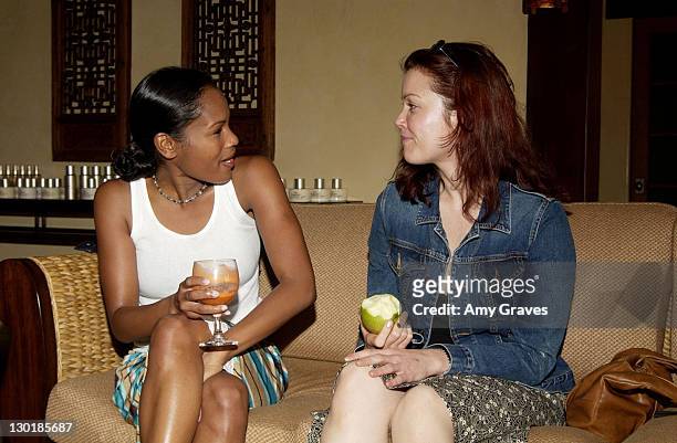 Robinne Lee and Bellamy Young during Charles Worthington Golden Globes Suite - Day Three at Private Residence in West Hollywood, California, United...