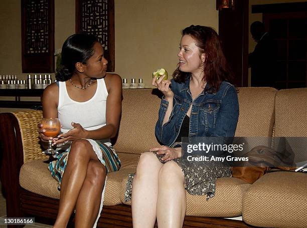 Robinne Lee and Bellamy Young during Charles Worthington Golden Globes Suite - Day Three at Private Residence in West Hollywood, California, United...