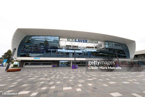 General view outside Rod Laver Arena during day six of the 2021 Australian Open at Melbourne Park on February 13, 2021 in Melbourne, Australia....