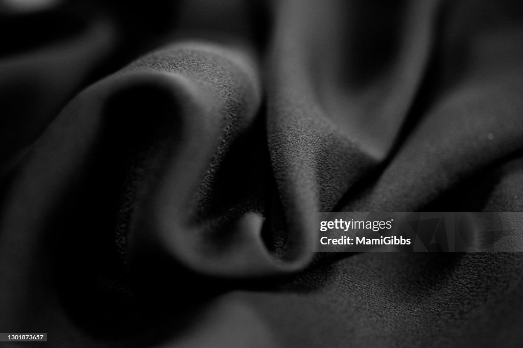 Black chiffon fabric