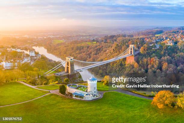 clifton suspension bridge spanning the river avon and linking clifton and leigh woods, bristol, england, united kingdom, europe - clifton bridge stock pictures, royalty-free photos & images