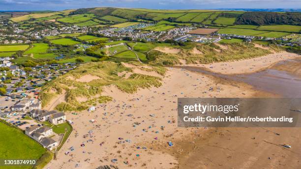 croyde beach, croyde, north devon, england, united kingdom, europe - croyde beach stock pictures, royalty-free photos & images