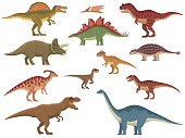 Set of colorful dinosaurs