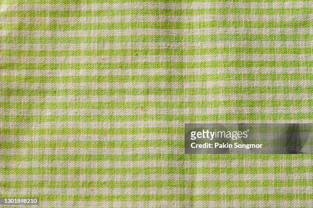 detail of empty tablecloth texture background. - gingham stock pictures, royalty-free photos & images