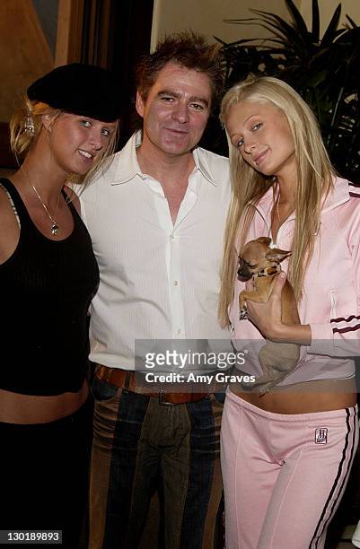 Nicky Hilton, Charles Worthington and Paris Hilton and her dog, Tinkerbell