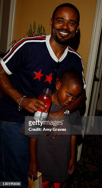 Ian Alexander and son Ian with Vitaminwater during HBO "Luxury Lounge" at the 55th Annual Emmy Awards at The Peninsula Hotel - Magnolia Room in...