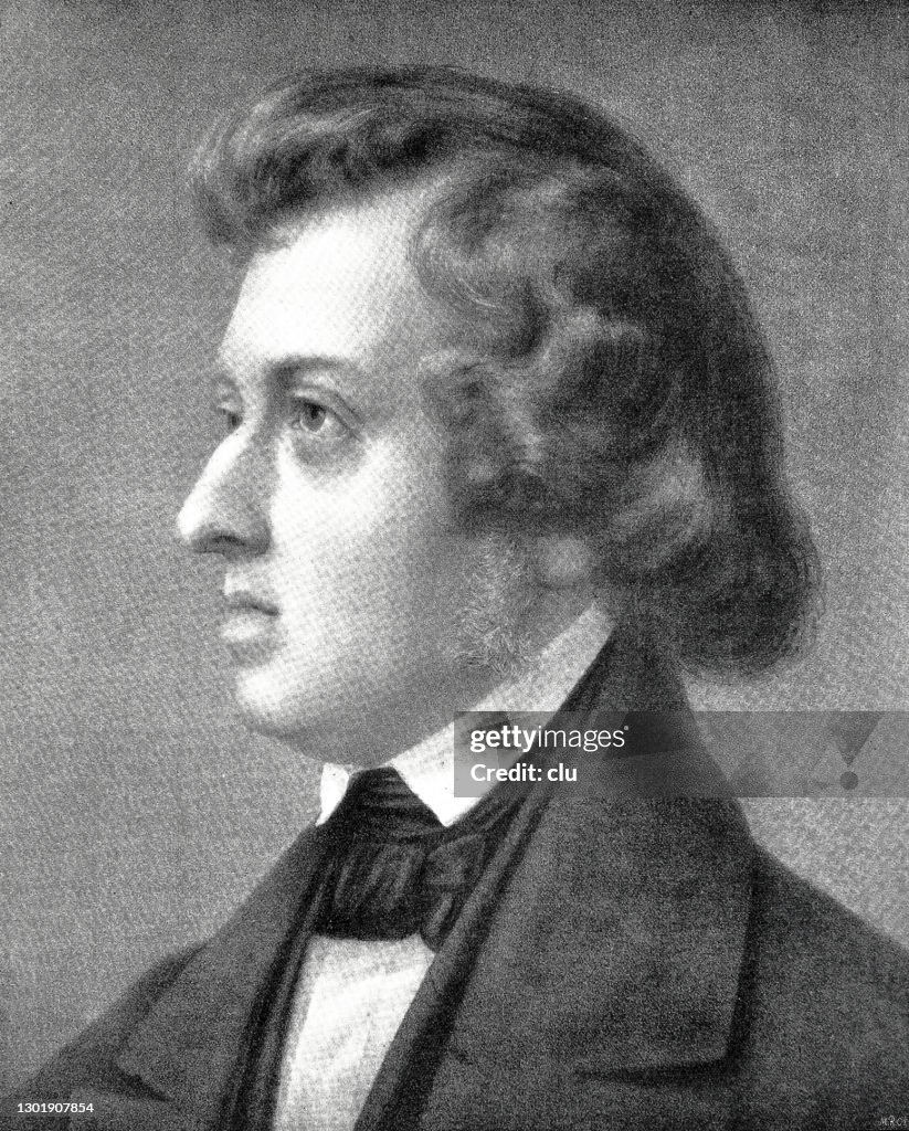 Frederic Chopin, portrait, side view