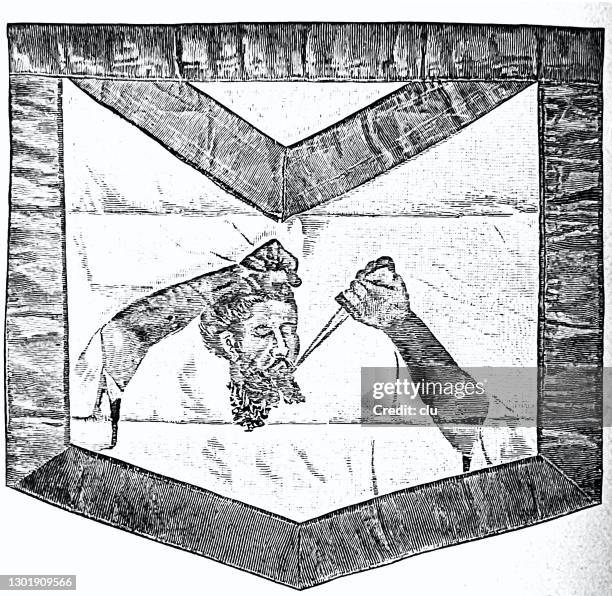 apron of the master of a lodge of the tagalog people - head wound stock illustrations