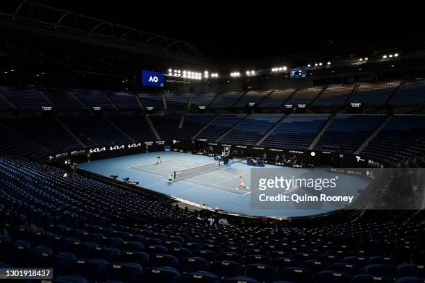 General view of Rod Laver Arena during the Men's Singles third round match between Rafael Nadal of Spain and Cameron Norrie of Great Britain during...