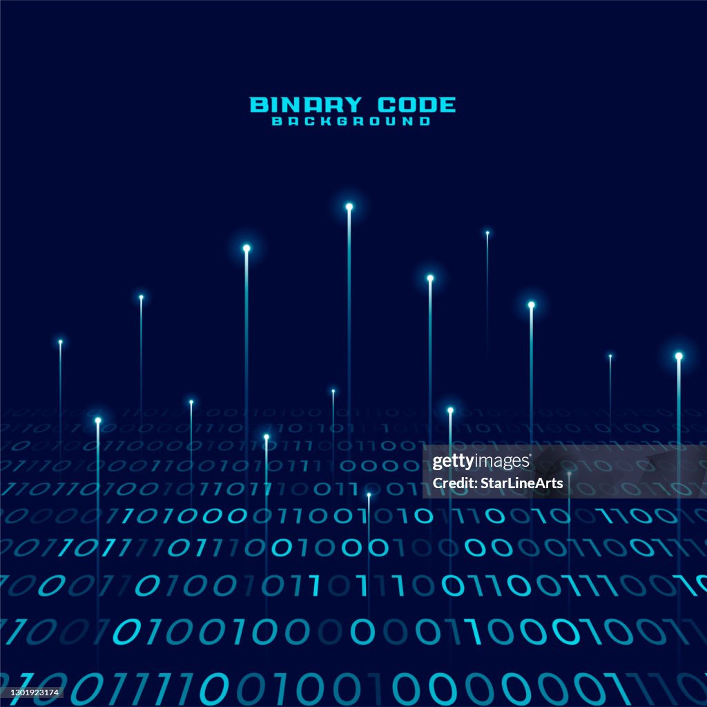 Digital Binary Code Numbers Background Design High-Res Vector Graphic ...