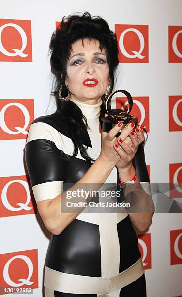 Siouxsie Sioux Winner of Oustanding Contribution to Music at The Grosvenor House Hotel on October 24, 2011 in London, England.