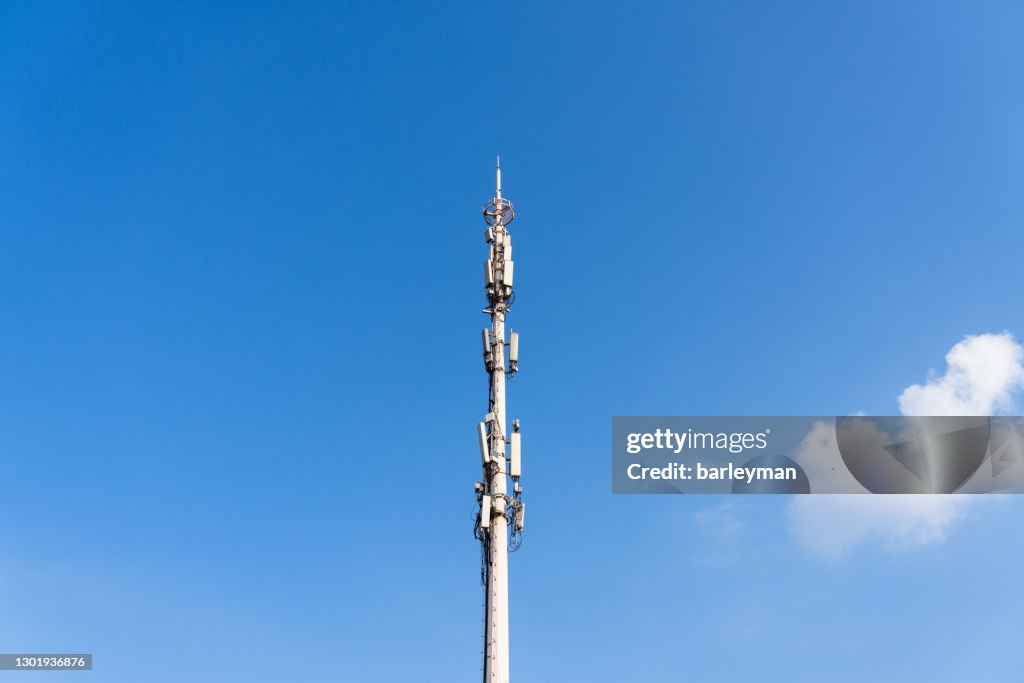 5g Telecommunications Base Station Tower High-Res Stock Photo - Getty ...