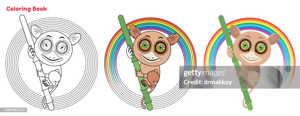 Cute Tarsier coloring book