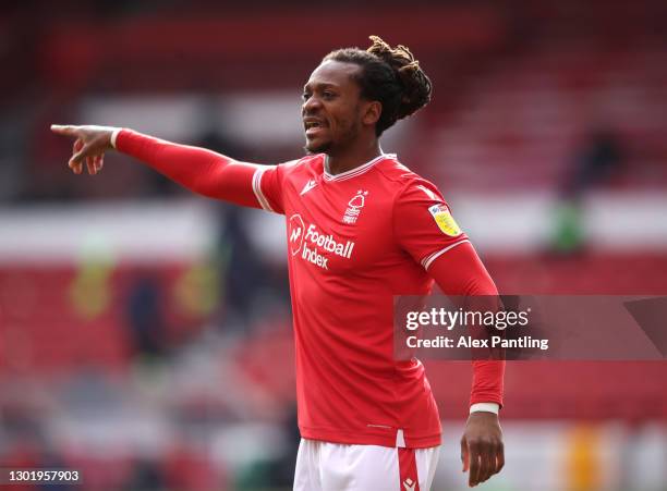 Gaetan Bong of Nottingham Forest during the Sky Bet Championship match between Nottingham Forest and AFC Bournemouth at City Ground on February 13,...