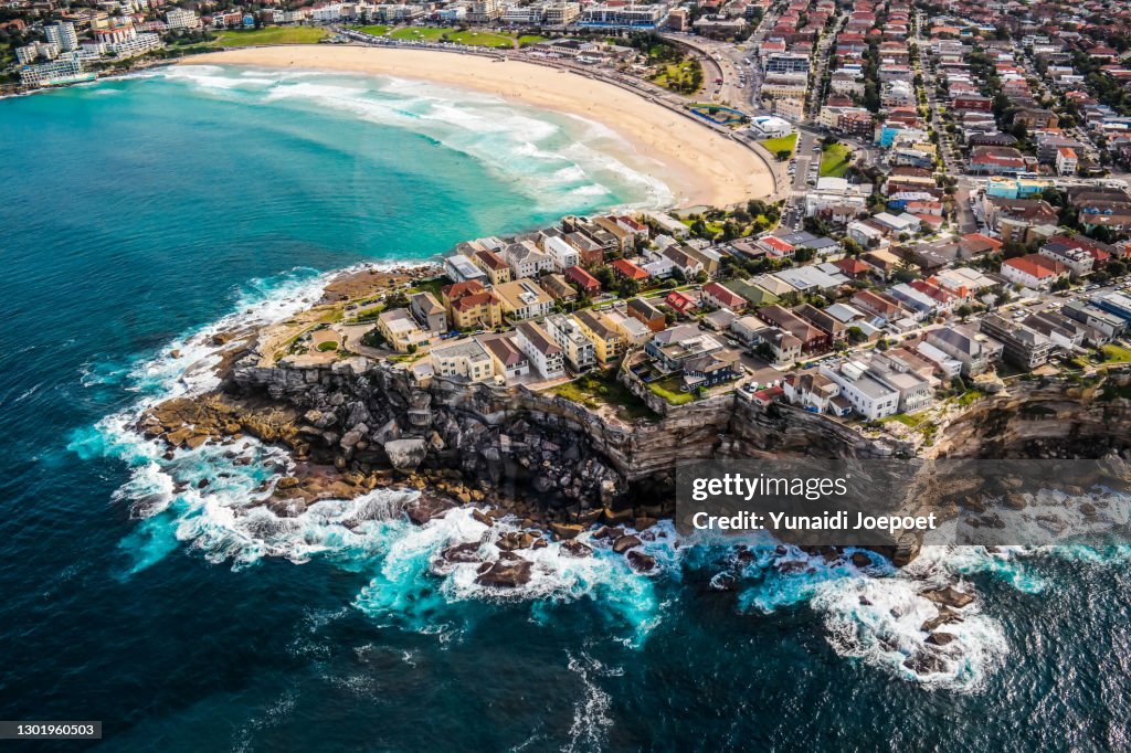 Aerial View of Sydney Bondi Beach, New South Wales