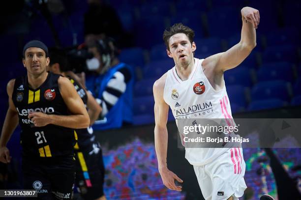Fabien Causeur of Real Madrid during Semi Finals of King's Cup match between Real Madrid and Lenovo Tenerife at Wizink Center on February 13, 2021 in...