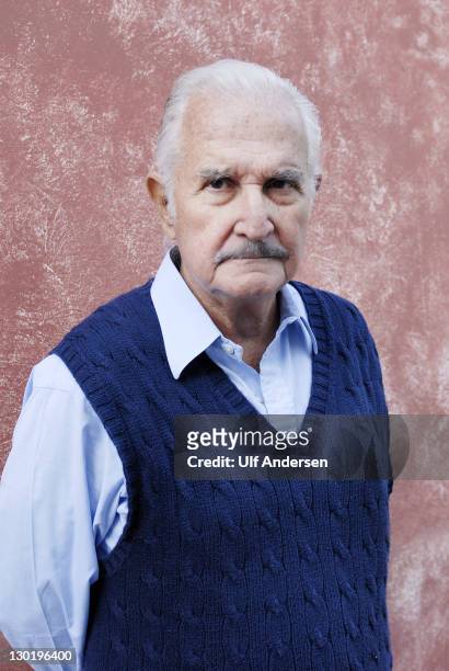 Mexican writer Carlos Fuentes poses during a portrait session held on October 15, 2011 in Aix en Provence, France.