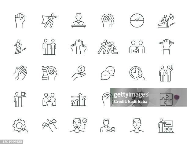 business motivations thin line series - performance coaching stock illustrations