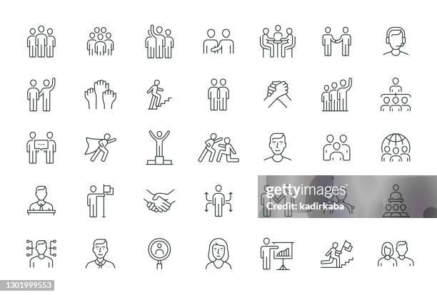 business people thin line series - businessman stock illustrations